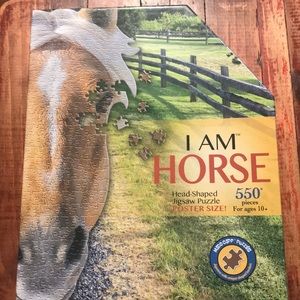 “I AM HORSE” Head shaped Jigsaw puzzle
